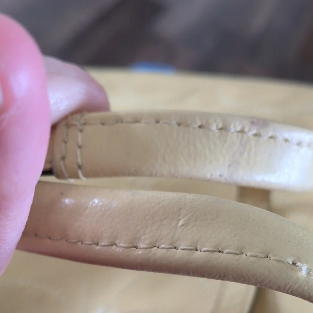 Coach Op Art Yellow Patent Leather With Stitched C Silver Kisslock Satchel - Picture 7 of 11